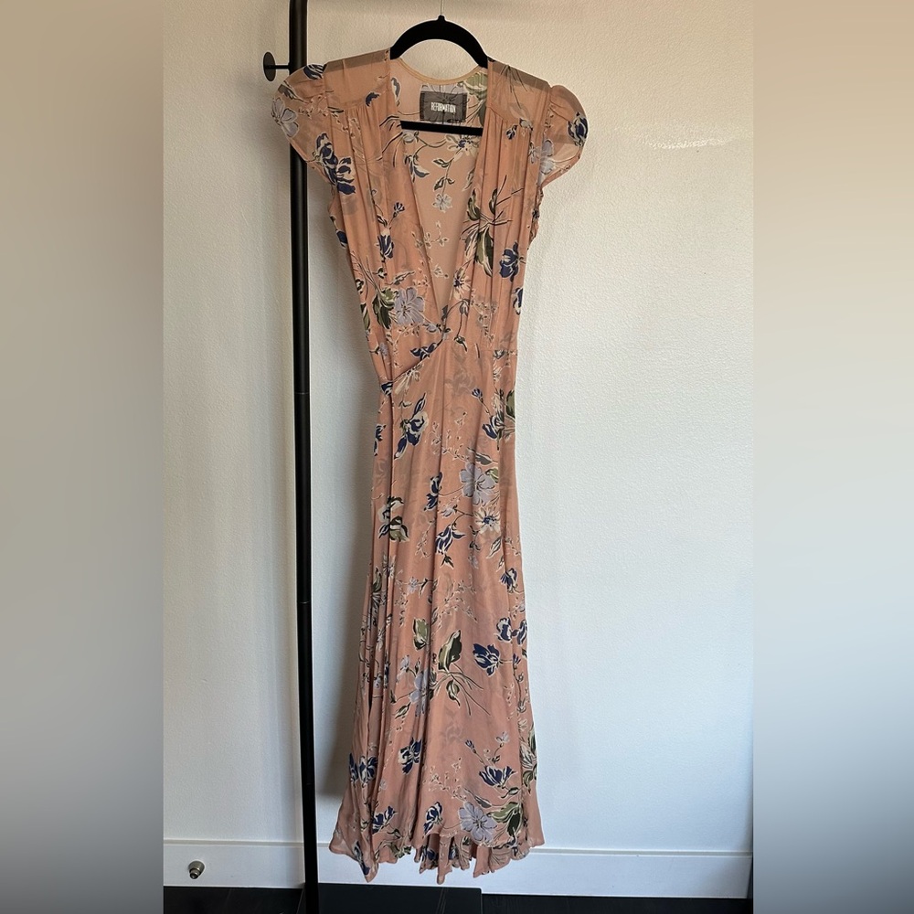 Reformation Floral Pink Maxi Dress